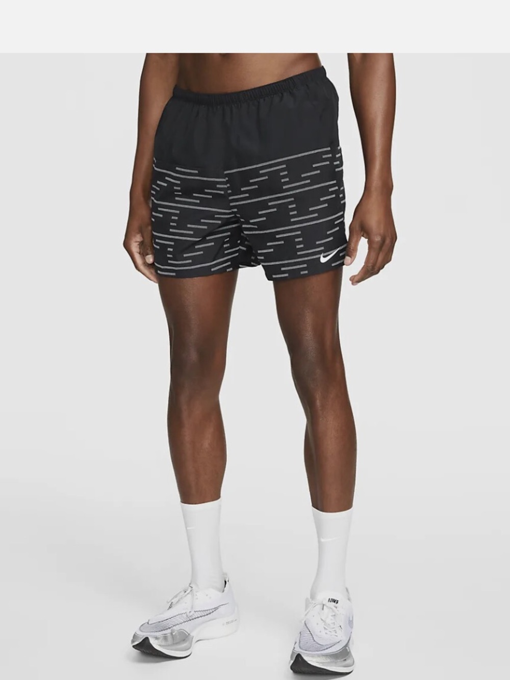 Nike Men’s Run Division Black Shorts Brief-Lined High Reflection  5” Inseam